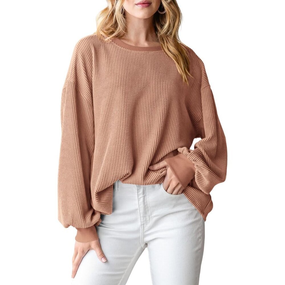Women's Long Sleeve Knit Top Casual Crewneck Fall T-Shirt